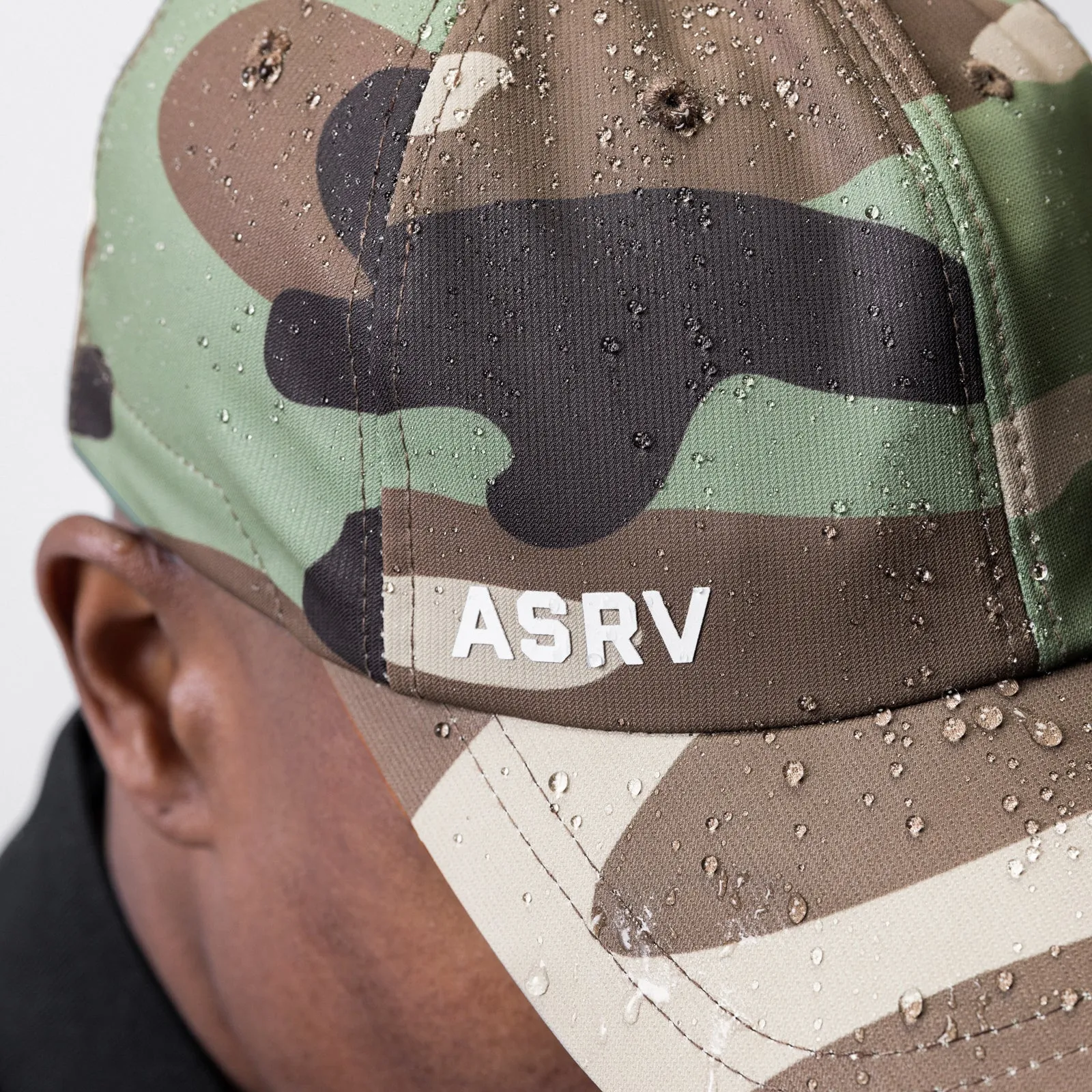 0744. Waterproof Cinch Hat - Woodland Camo