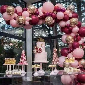 110PCs Wine Red Balloon Chain Set Birthday Party Wedding Decoration 110PCs Wine Red Balloon Chain Set Birthday Party Wedding Decoration