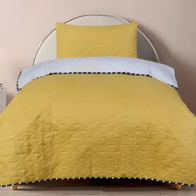 2 Pc Bed Spread Plain Dyed-Yellow 2 Pc Bed Spread Plain Dyed-Yellow