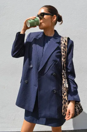 2NDDAY Herman Dark Blue Pinstripe Blazer 2NDDAY Herman Dark Blue Pinstripe Blazer