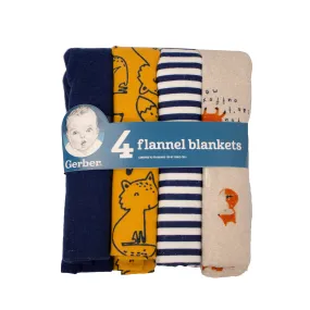 4 Pack Boys Fox Flannel Receiving Blanket 218104320B03OSZ 4 Pack Boys Fox Flannel Receiving Blanket 218104320B03OSZ