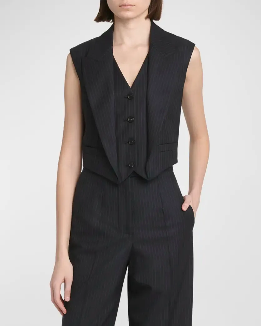 798502QJAEI Single breasted pinstripe vest