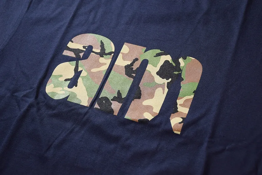 AM Aftermidnight NYC Woodland Camo AM Logo S/S Tee Navy