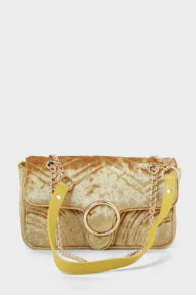 Baguette Shoulder Bags B10524-Golden Baguette Shoulder Bags B10524-Golden