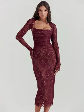 Bandage Bodycon Lace Spaghetti Strap Autumn Winter Nightclub Sexy Midi Dress Bandage Bodycon Lace Spaghetti Strap Autumn Winter Nightclub Sexy Midi Dress