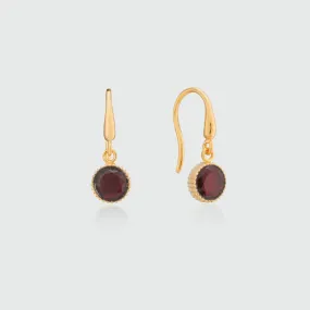 Barcelona January Garnet Birthstone Hook Earrings Barcelona January Garnet Birthstone Hook Earrings