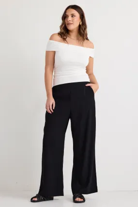 Best Life Black Soft Crepe Wide Leg Pant Best Life Black Soft Crepe Wide Leg Pant