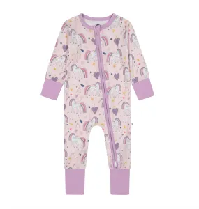 Bird & Bean Bamboo Footless Romper - Rainbow Unicorn Bird & Bean Bamboo Footless Romper - Rainbow Unicorn