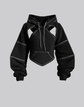 Black Crop Top Hoodie Black Crop Top Hoodie