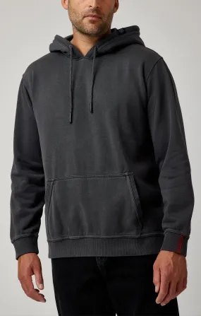 Black Solid Garment Washed Hoodie Black Solid Garment Washed Hoodie