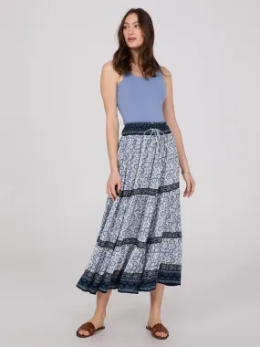 Border Print 3-Tier Maxi Skirt Border Print 3-Tier Maxi Skirt