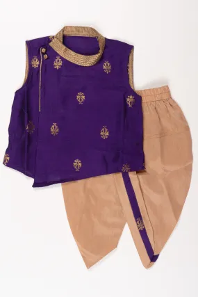 Boys Royal Blue Kurta with Beige Pachagajam - Traditional and Trendy Ethnic Set Boys Royal Blue Kurta with Beige Pachagajam - Traditional and Trendy Ethnic Set