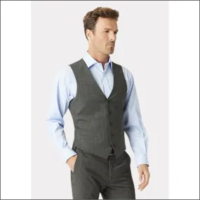 Brook Taverner Cassino Grey Check  Waist Coat- Brook Taverner Cassino Grey Check  Waist Coat-
