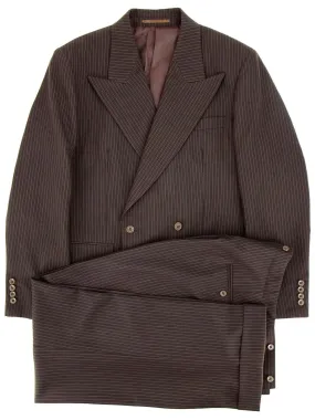 Brown Pinstripe Pure Wool Vintage Replica Suit Brown Pinstripe Pure Wool Vintage Replica Suit
