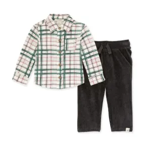 Burt's Bee- Plaid Button Down & Cords Burt's Bee- Plaid Button Down & Cords