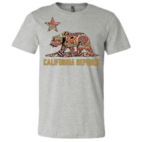 California Republic Paisley Asst Colors Mens Lightweight Fitted T-Shirt/tee California Republic Paisley Asst Colors Mens Lightweight Fitted T-Shirt/tee