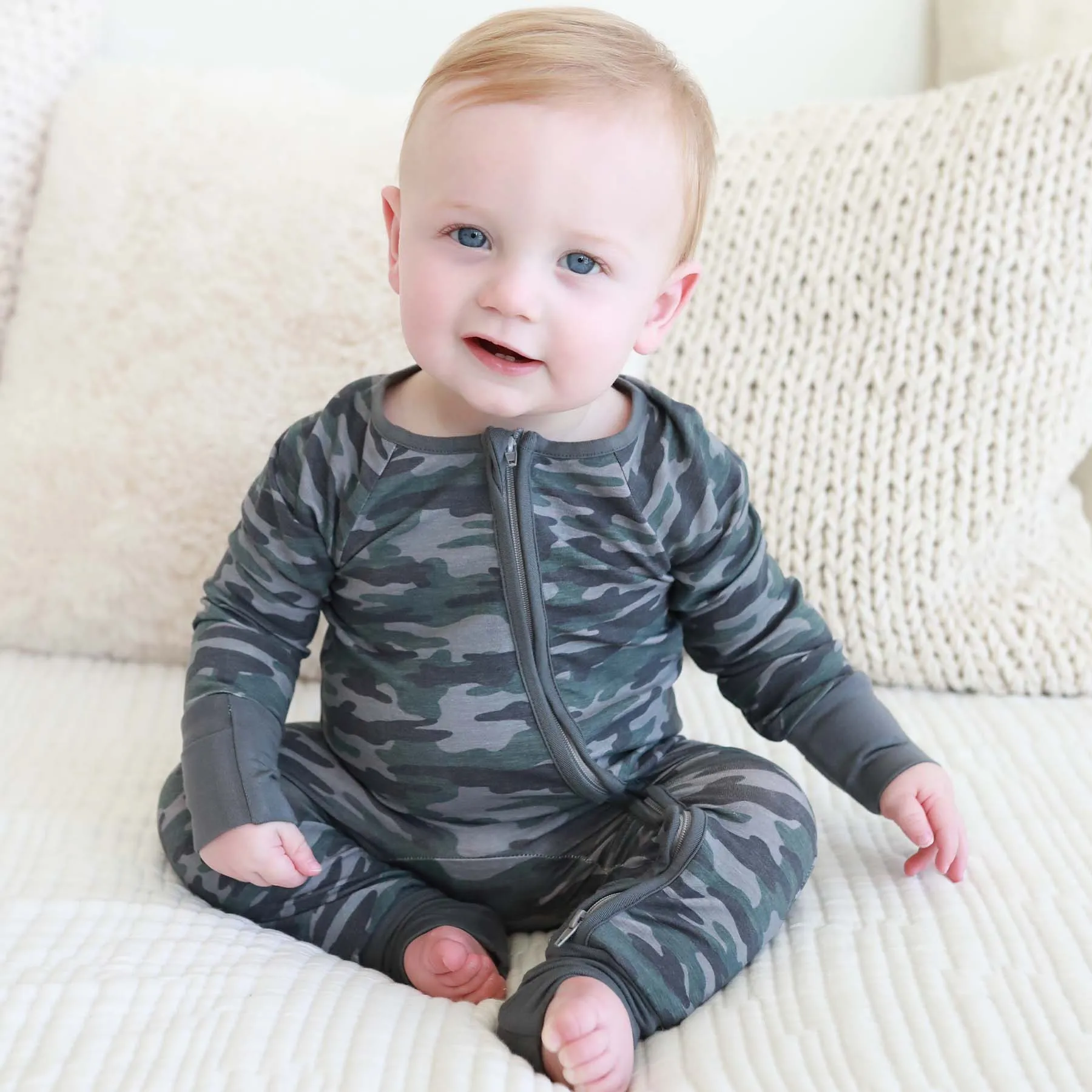 Camo Crew Convertible Zip Romper