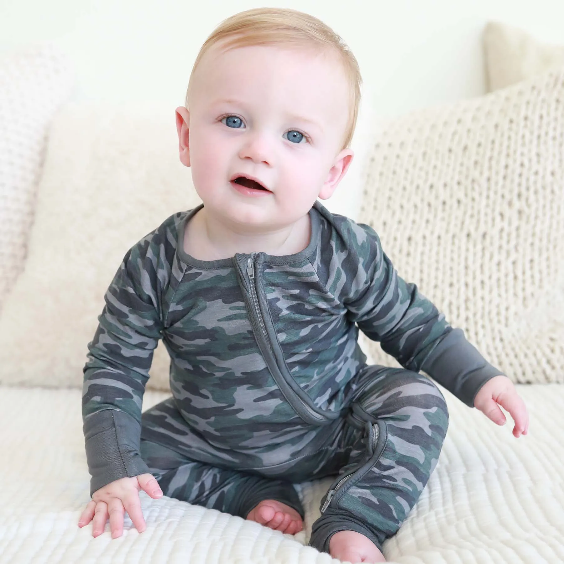 Camo Crew Convertible Zip Romper