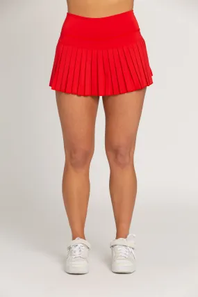 Candy Red Pleated Tennis Skirt Candy Red Pleated Tennis Skirt