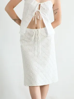 Cedar Eyelet Skirt - White Cedar Eyelet Skirt - White