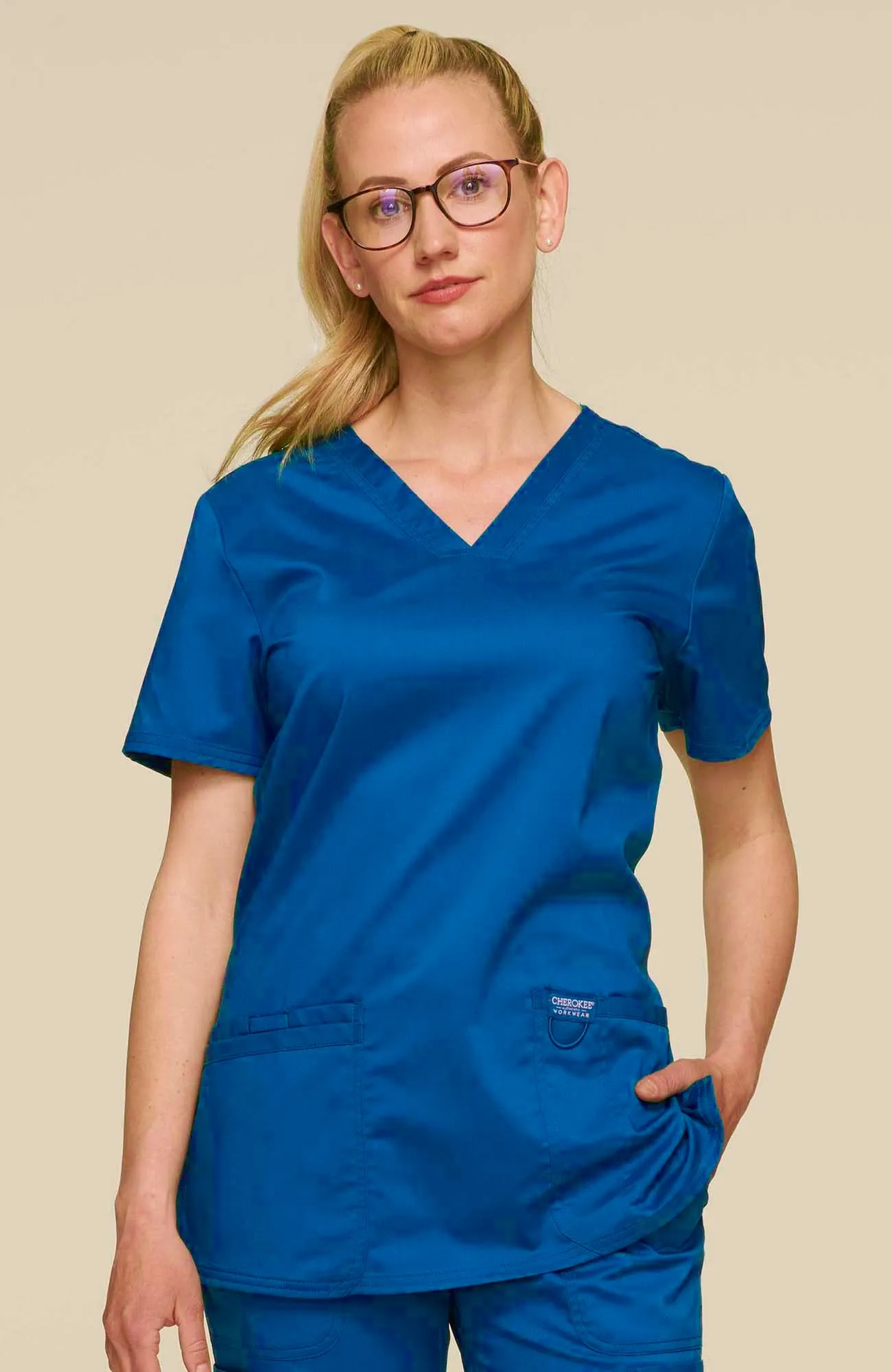 Cherokee Workwear Revolution Three-Pocket Scrub Top
