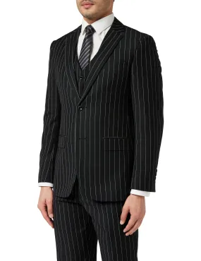 CLASSIC BLACK WHITE PINSTRIPE JACKET CLASSIC BLACK WHITE PINSTRIPE JACKET