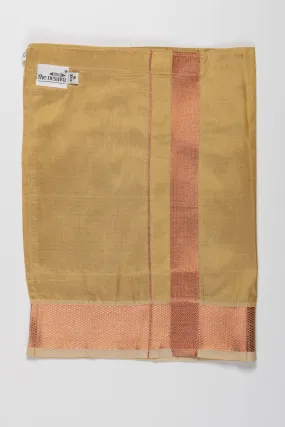 Classic Golden Green Boys Dhoti with Rustic Maroon Trim Classic Golden Green Boys Dhoti with Rustic Maroon Trim