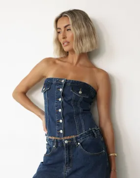 Collision Denim Corset Top (Dark Denim) Collision Denim Corset Top (Dark Denim)