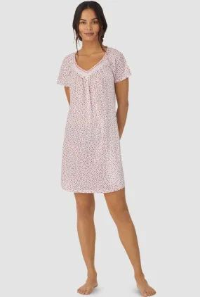 Coral and Lilac Ditsy Floral Cap Sleeve Nightshirt Coral and Lilac Ditsy Floral Cap Sleeve Nightshirt