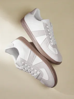 CUCCOO EASI 2024 New Spring Women's German Training Shoes, Vintage Sporty Casual Flat Sneakers In White CUCCOO EASI 2024 New Spring Women's German Training Shoes, Vintage Sporty Casual Flat Sneakers In White