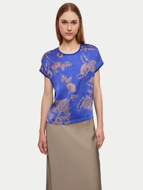 Dahlia Floral Silk Front Tee | Purple Dahlia Floral Silk Front Tee | Purple