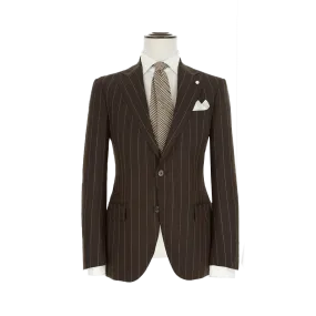 DARK BROWN MAXI PINSTRIPE SUIT IN WOOL DARK BROWN MAXI PINSTRIPE SUIT IN WOOL