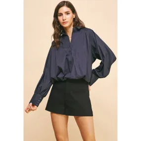 Deborah Loose Fit Long Sleeve Pinch Blouse Deborah Loose Fit Long Sleeve Pinch Blouse
