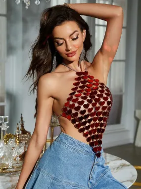 DressBetty - 2024 Sexy Solid Y2K Mirror Sequin Top for Nightclub DressBetty - 2024 Sexy Solid Y2K Mirror Sequin Top for Nightclub
