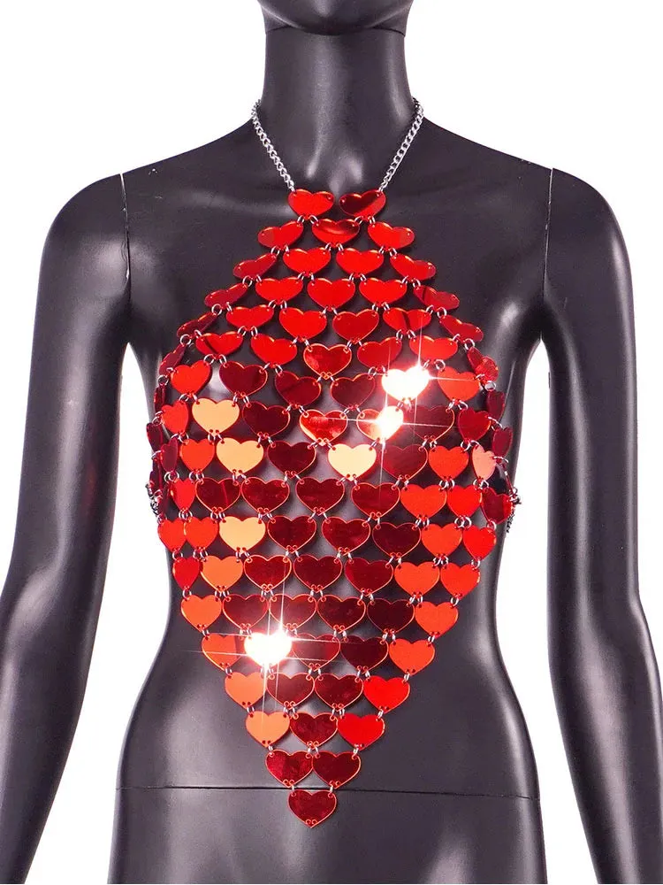 DressBetty - 2024 Sexy Solid Y2K Mirror Sequin Top for Nightclub
