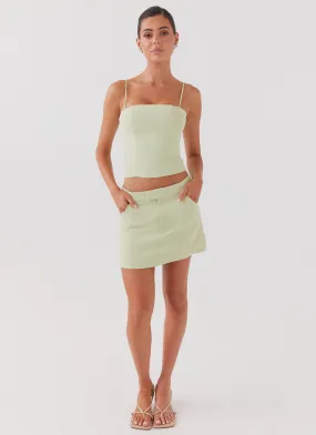 Eliana Suit Mini Skirt - Green Zest Eliana Suit Mini Skirt - Green Zest