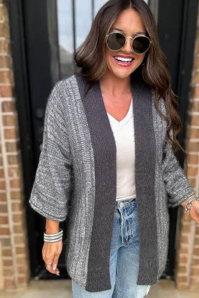 Fall Is In The Air Grey Colorblock Cardigan Fall Is In The Air Grey Colorblock Cardigan