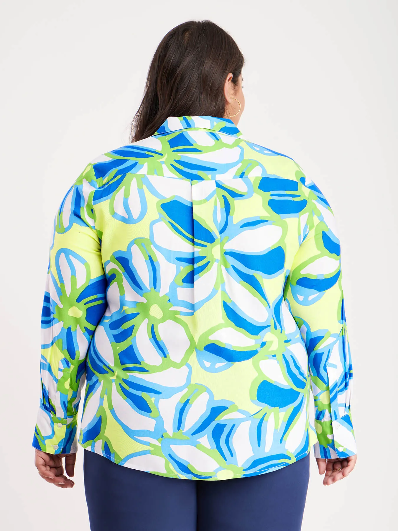 Floral Print Regular Shirt - Green And Blue