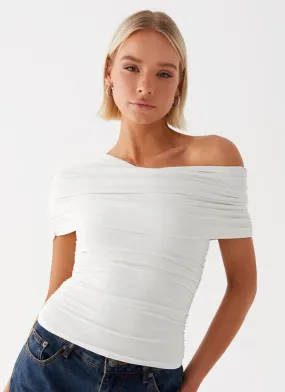 Gabbie Off Shoulder Top - White Gabbie Off Shoulder Top - White