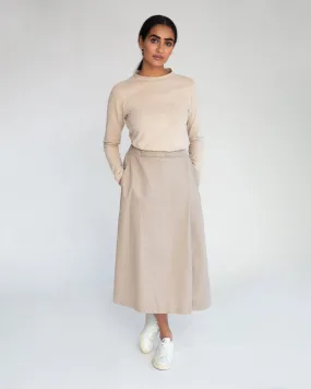 Halle Organic Cotton & Tencel Skirt In Taupe Halle Organic Cotton & Tencel Skirt In Taupe
