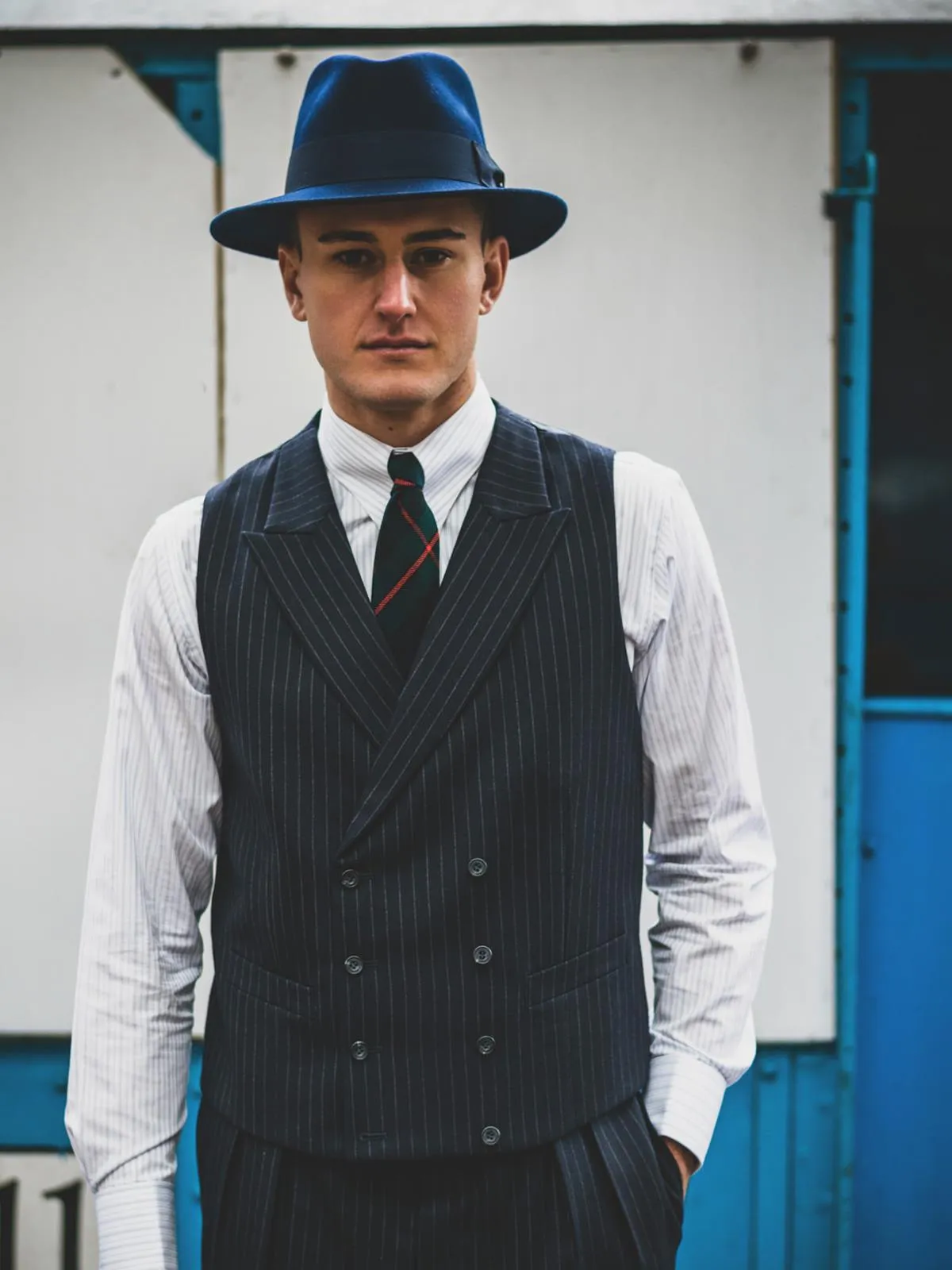 Hand Tailored Double Breasted Replica 1940s Waistcoat