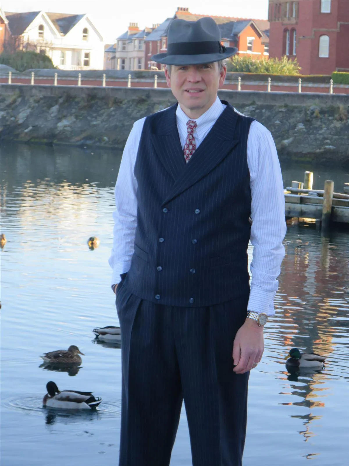 Hand Tailored Double Breasted Replica 1940s Waistcoat