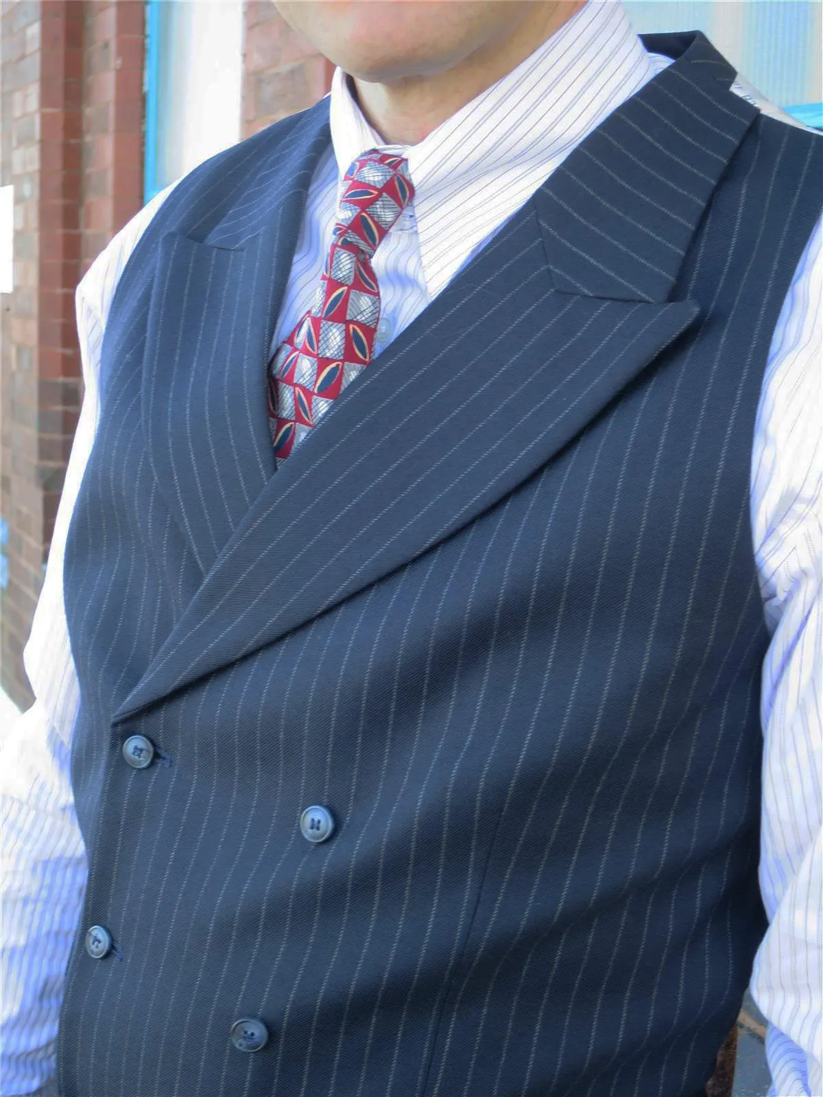 Hand Tailored Double Breasted Replica 1940s Waistcoat