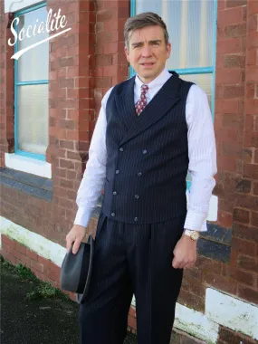 Hand Tailored Double Breasted Replica 1940s Waistcoat Hand Tailored Double Breasted Replica 1940s Waistcoat