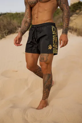 Icon Band Swim Shorts - Black Icon Band Swim Shorts - Black
