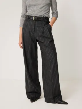 Italian Wool Kemp Pinstripe Trouser | Grey Italian Wool Kemp Pinstripe Trouser | Grey