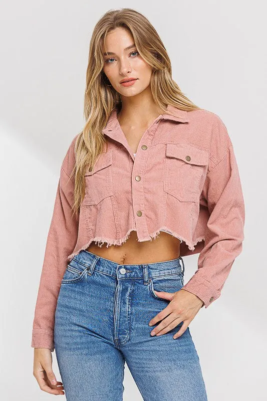 JAMIE CORDUROY CROP JACKET