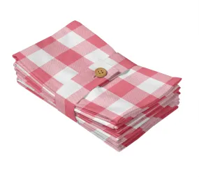 Lushomes Buffalo Checks Baby Pink Plaid Dinning Kitchen Napkins with Cloth Belt, Match with table cloth for 4 seater dining table (Pack of 6, 20 x 20 inch) Lushomes Buffalo Checks Baby Pink Plaid Dinning Kitchen Napkins with Cloth Belt, Match with table cloth for 4 seater dining table (Pack of 6, 20 x 20 inch)