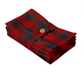 Lushomes Buffalo Checks Red & Black Plaid Dinning Kitchen Napkins with Cloth Belt, Match with table cloth for 4 seater dining table (Pack of 6, 20 x 20 inch) Lushomes Buffalo Checks Red & Black Plaid Dinning Kitchen Napkins with Cloth Belt, Match with table cloth for 4 seater dining table (Pack of 6, 20 x 20 inch)