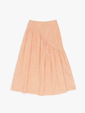 Maeve Midi Skirt - Orange Stripe